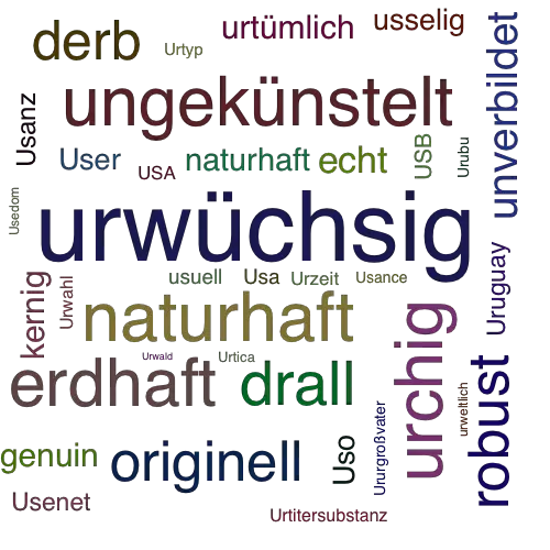 Ein anderes Wort für urwüchsig - Synonym urwüchsig