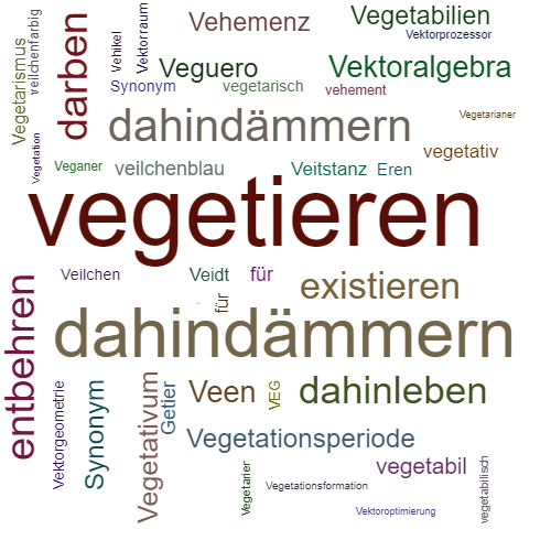 Ein anderes Wort für vegetieren - Synonym vegetieren