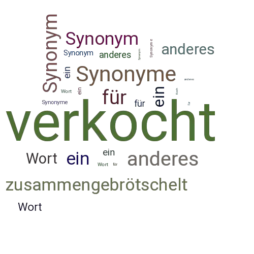 Ein anderes Wort für verkocht - Synonym verkocht