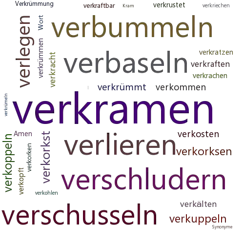 Ein anderes Wort für verkramen - Synonym verkramen