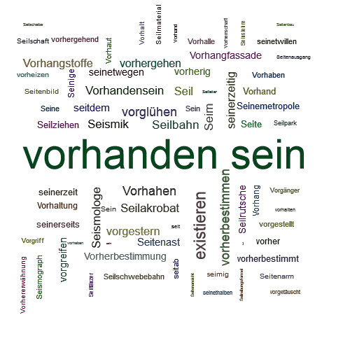 VORHANDEN SEIN Synonym-Lexikothek • ein anderes Wort für vorhanden sein