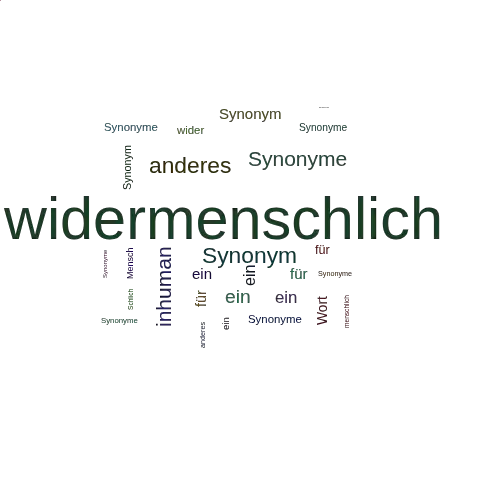 Ein anderes Wort für widermenschlich - Synonym widermenschlich
