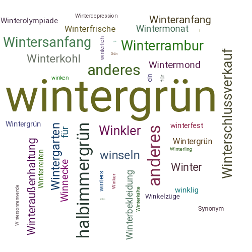 Ein anderes Wort für wintergrün - Synonym wintergrün
