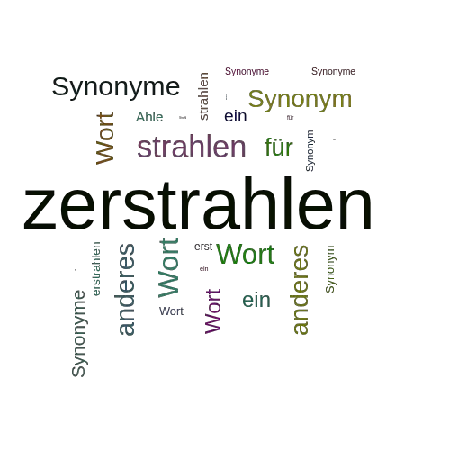 Ein anderes Wort für zerstrahlen - Synonym zerstrahlen