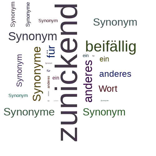 Ein anderes Wort für zunickend - Synonym zunickend