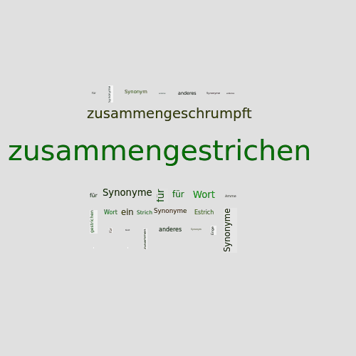 Ein anderes Wort für zusammengestrichen - Synonym zusammengestrichen