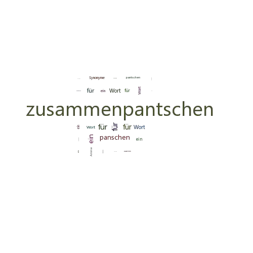 Ein anderes Wort für zusammenpantschen - Synonym zusammenpantschen