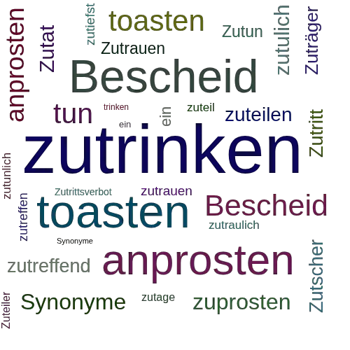 Ein anderes Wort für zutrinken - Synonym zutrinken