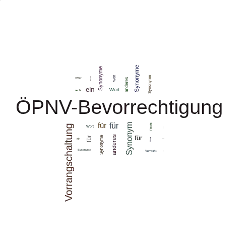 Ein anderes Wort für ÖPNV-Bevorrechtigung - Synonym ÖPNV-Bevorrechtigung