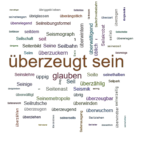 ÜBERZEUGT SEIN Synonym-Lexikothek • ein anderes Wort für überzeugt sein